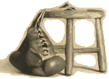 Gloves on stool